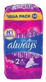 Colruyt Always Platinum Maandverband Long 24 stuks aanbieding