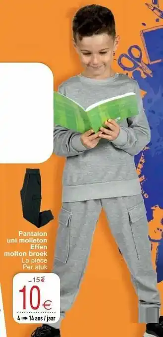 Cora Pantalon uni molleton effen molton broek aanbieding