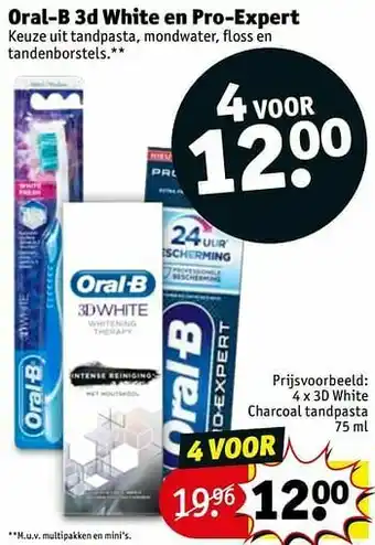 Kruidvat 3d white charcoal tandpasta aanbieding