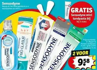 Kruidvat Repair + protect tandpasta + gratis mini tandpasta aanbieding