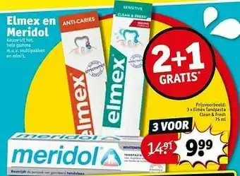 Kruidvat Elmex tandpasta clean + fresh aanbieding