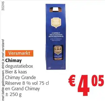 Colruyt Chimay degustatiebox Bier & kaas Chimay Grande Réserve 8 % vol 75 cl en Grand Chimay ± 250 g aanbieding