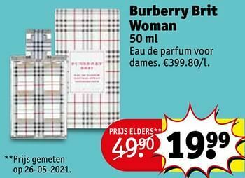 Burberry brit woman eau de parfum voor dames promotie bij Kruidvat