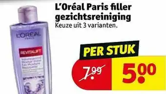 Kruidvat L’oréal paris filler gezichtsreiniging aanbieding