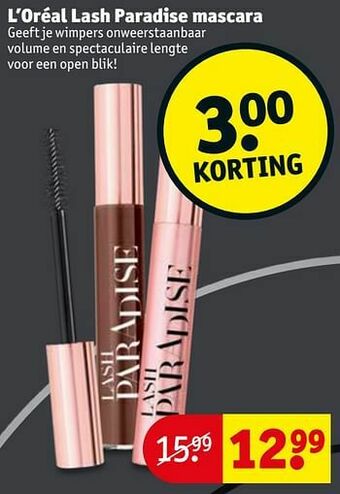 Kruidvat L’oréal lash paradise mascara aanbieding