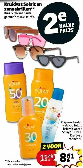Kruidvat Kruidvat solait refresh water spray + kruidvat zonnebril aanbieding