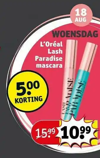 Kruidvat L’oréal lash paradise mascara aanbieding