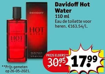 Kruidvat Davidoff hot water eau de toilette voor heren aanbieding