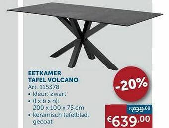 Zelfbouwmarkt Eetkamer tafel volcano aanbieding