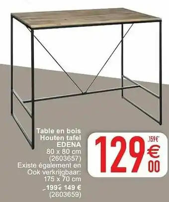 Table en bois houten tafel edena