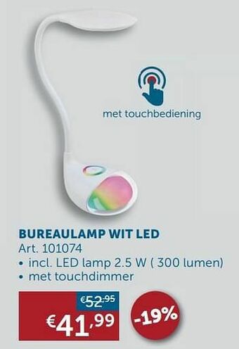 Zelfbouwmarkt Bureaulamp wit led aanbieding