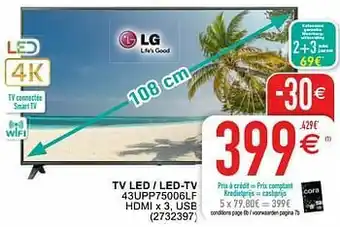 Cora Lg tv led - led-tv 43upp75006lf aanbieding