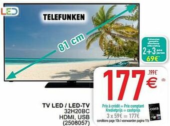 Telefunken tv led - led-tv 32h20bc
