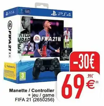 Cora Manette - controller + jeu - game fifa 21 aanbieding