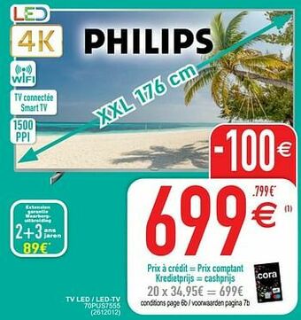 Cora Philips tv led - led-tv 70pus7555 aanbieding