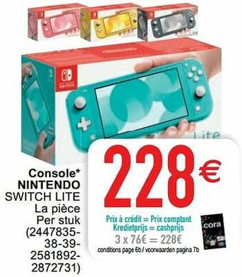 Cora Console nintendo switch lite aanbieding