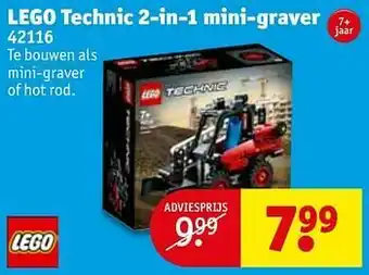 Kruidvat Lego technic 2-in-1 mini-graver 42116 aanbieding