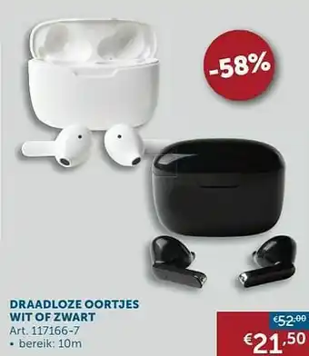 Draadloze oortjes wit of zwart