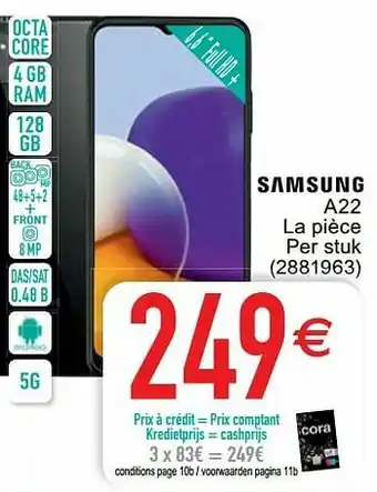 Cora Samsung a22 aanbieding