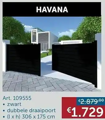 Zelfbouwmarkt Zwarte aluminium draaipoort havana aanbieding