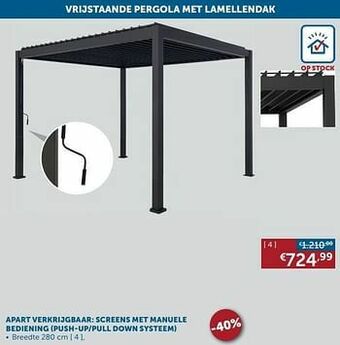Zelfbouwmarkt Apart verkrijgbaar: screens met manuele bediening (push-up-pull down systeem) aanbieding