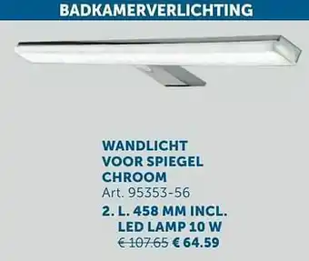 Zelfbouwmarkt Wandlicht voor spiegel chroom aanbieding