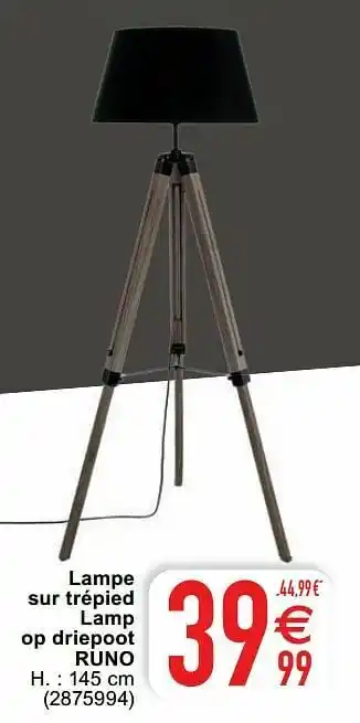 Cora Lampe sur trépied lamp op driepoot runo aanbieding