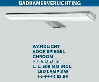 Zelfbouwmarkt Badkamerverlichting wandlicht voor spiegel chroom aanbieding