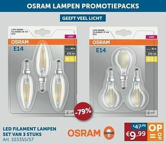 Zelfbouwmarkt Led filament lampen set van 3 stuks aanbieding