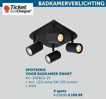Zelfbouwmarkt Spotserie voor badkamer 4 spots aanbieding