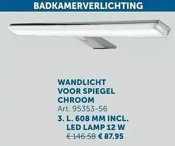 Zelfbouwmarkt Badkamerverlichting wandlicht voor spiegel chroom aanbieding
