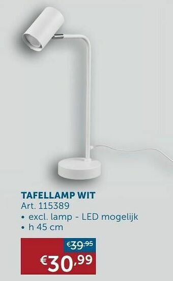 Zelfbouwmarkt Tafellamp wit aanbieding