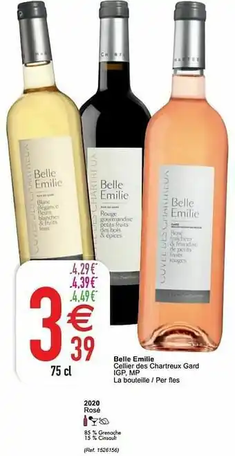 Cora Belle emilie cellier des chartreux gard igp, mp 2020 rosé aanbieding