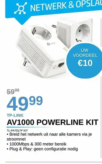 AUVA TP-LINK AV1000 Powerline kit TL-PA7017P KIT aanbieding