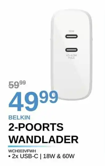 Belkin 2-poorts wandlader WCH003VFWH