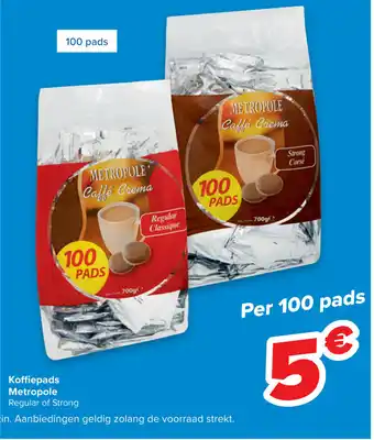 Carrefour Koffiepads Metropole aanbieding