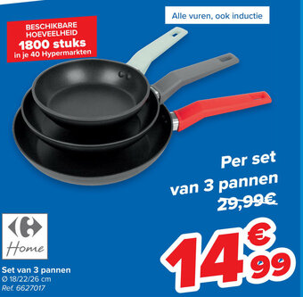 Set van 3 pannen
