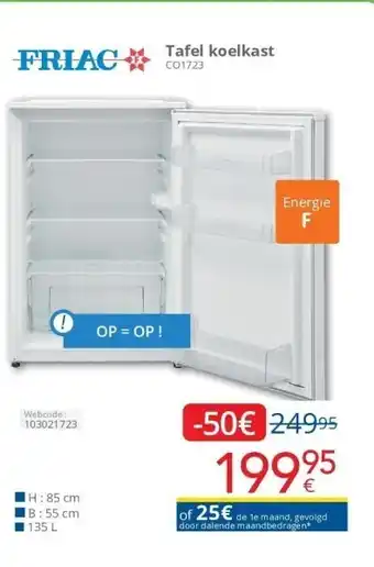 Eldi Tafel koelkast co1723 aanbieding