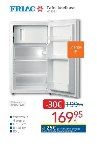 Eldi Tafel koelkast kk 1321 aanbieding