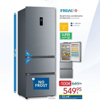 Eldi Koel/vries combinatie (3 deuren) 3ud5500snf aanbieding