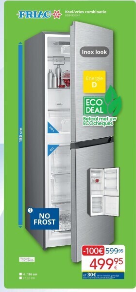 Eldi Koel/vries combinatie ud3450ixnf aanbieding