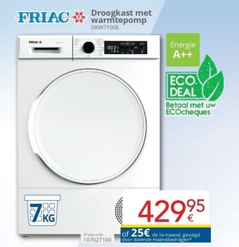 Eldi Droogkast met warmtepomp dkw7100e aanbieding