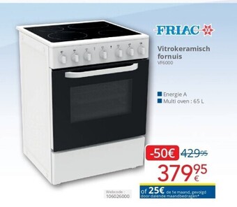 Eldi Vitrokeramisch fornuis vf6000 aanbieding