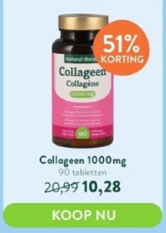 Holland & Barrett Collageen 1000 mg 90 tabletten aanbieding