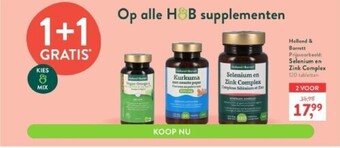 Holland & Barrett Selenium en zink complex 120 tabletten aanbieding