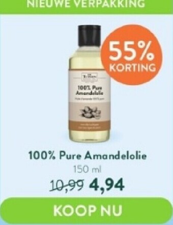 Holland & Barrett 100% pure amandelolie 150 ml aanbieding
