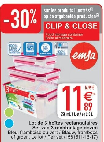 Cora Lot de 3 boîtes rectangulaires Set van 3 rechtoekige dozen aanbieding