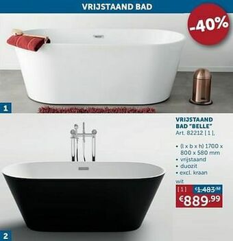 Zelfbouwmarkt Vrijstaand bad belle aanbieding