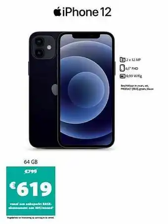 Base Apple iphone 12 64gtb aanbieding