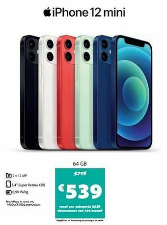 Base Apple iphone 12 mini 64 gb aanbieding